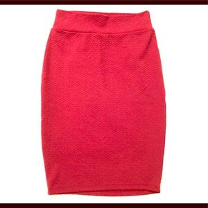 Dark red pencil skirt